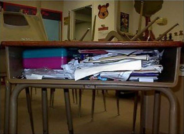 nostalgia messy desk elementary