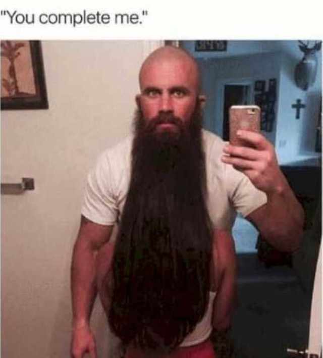 funny pics - of a a man with a very long beard
