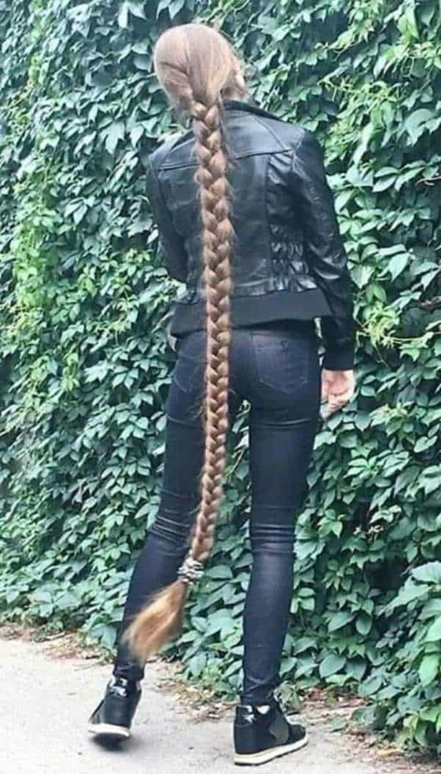 funny pics - of a very long braid