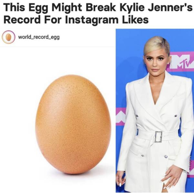 funny pics - of a This Egg Might Break Kylie Jenner's Record For Instagram world_record_egg Mv