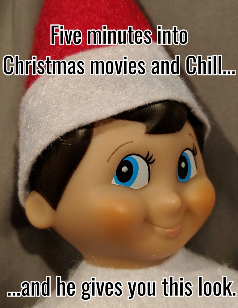 My husband finds the Elf on the Shelf creepy...
I put "Elfward" in his spot in our bed when he left for work...
I sent him this.