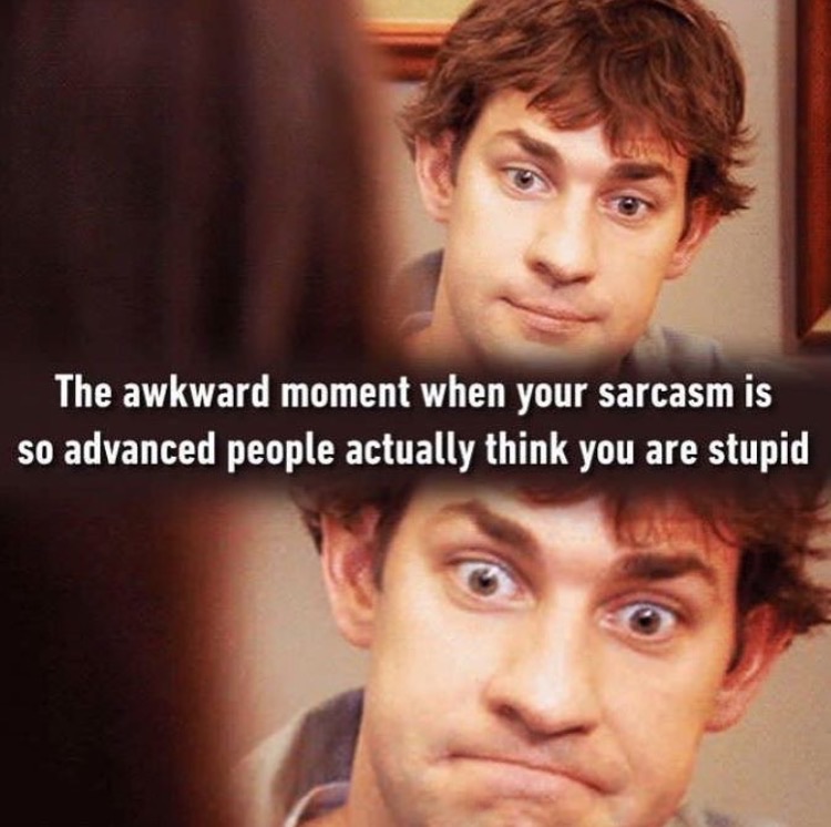 memes - jim the office face meme - The awkward moment when your sarcasm is so advanced people actually think you are stupid
