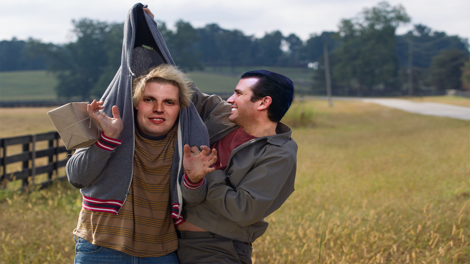 Eric and Don Jr. doing some Harry and Lloyd cosplay.