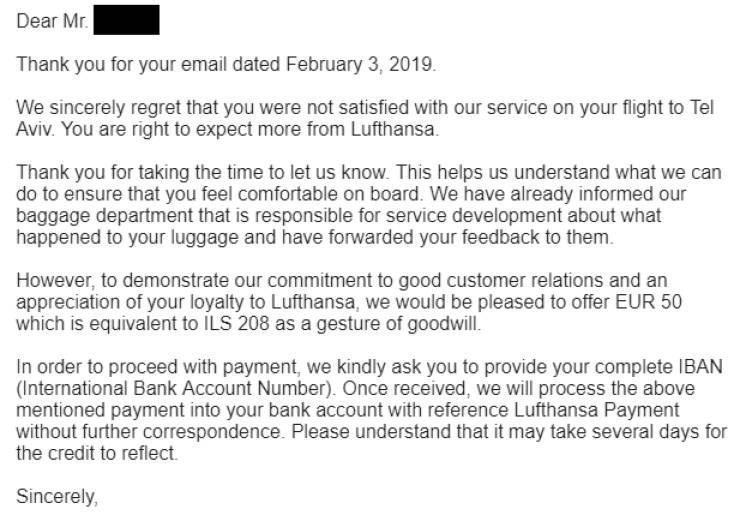 Lufthansa Try To Dismiss Anti-Semitic Complaint By Money Offer