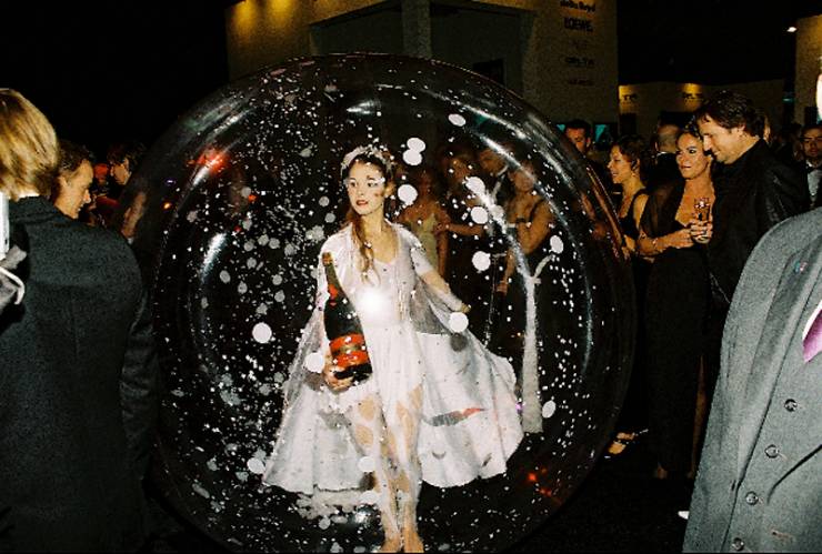 girl in a soap bubble