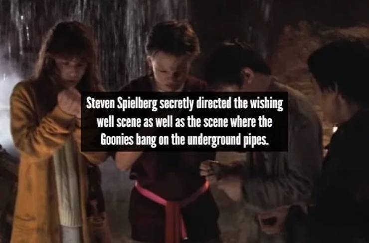 goonies wishing well meme - Steven Spielberg secretly directed the wishing well scene as well as the scene where the Goonies bang on the underground pipes.