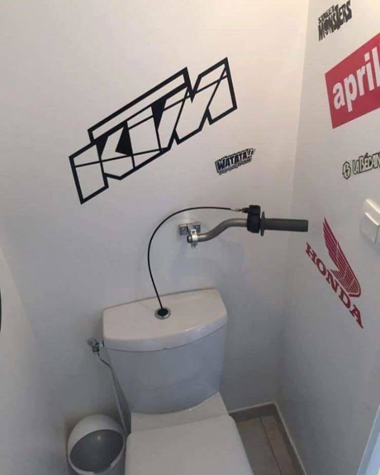 motorcycle toilet flush