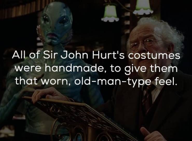 photo caption - All of Sir John Hurt's costumes were handmade, to give them that worn, oldmantype feel.