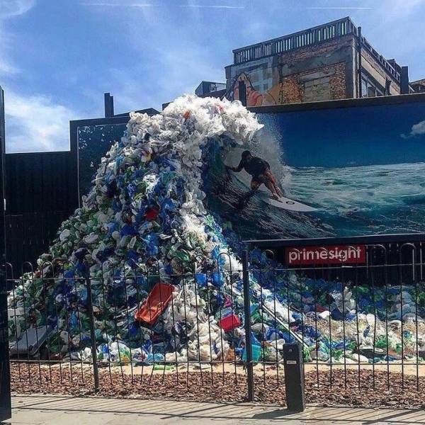 Trashy art exhibits - advertising pollution