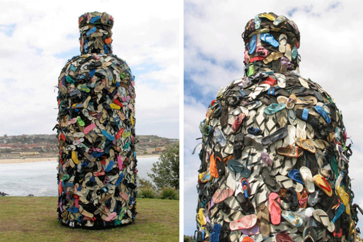 Trashy art exhibits - john dahlsen environmental art