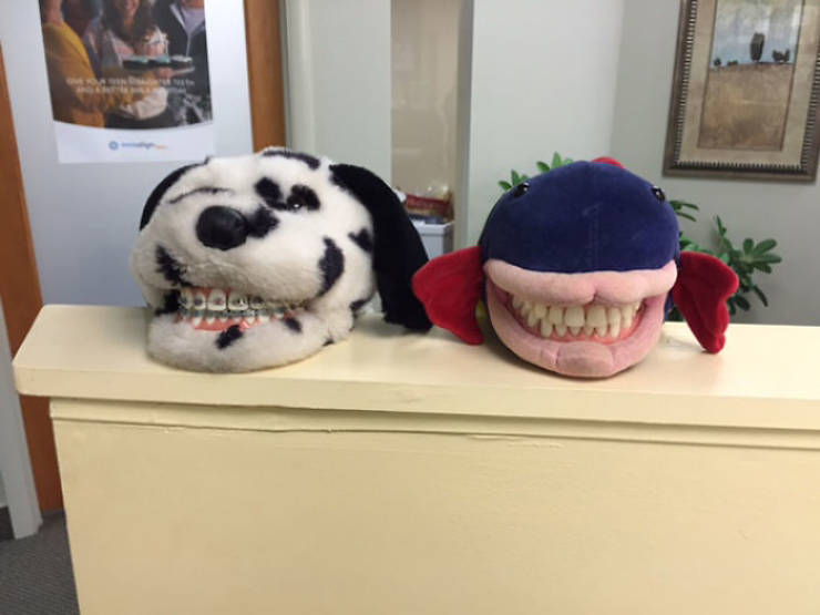 Creating plush toys with teeth for dentists