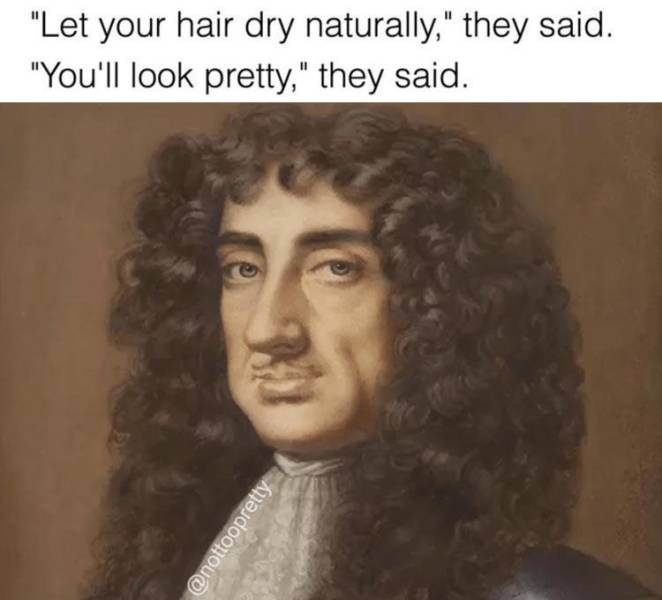 funny meme of let your hair dry naturally meme - "Let your hair dry naturally," they said. "You'll look pretty," they said.