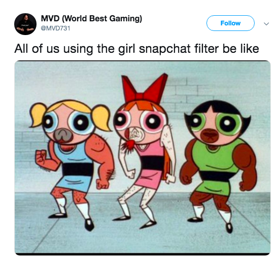 snapchat filter girls use bruh - Mvd World Best Gaming All of us using the girl snapchat filter be