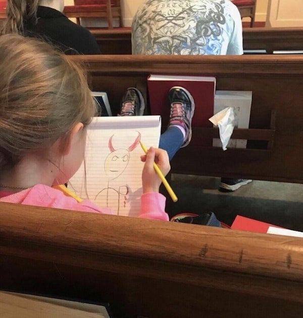 little girl in church meme
