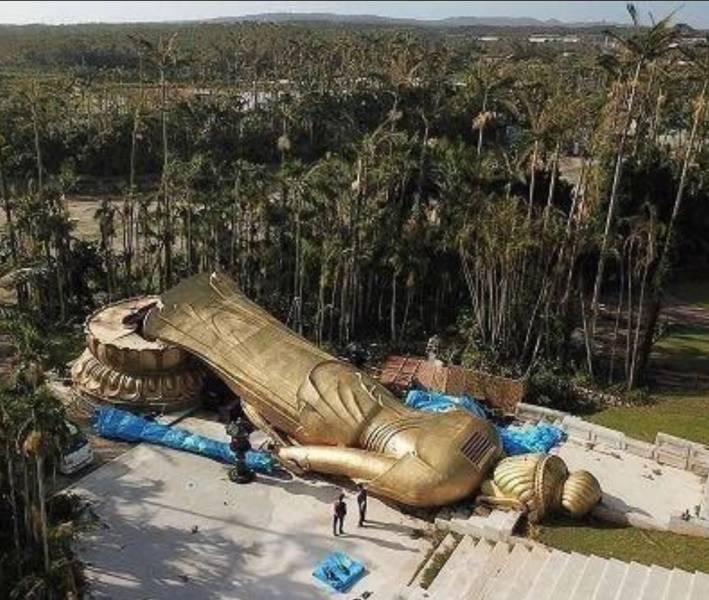 buddha statue fall