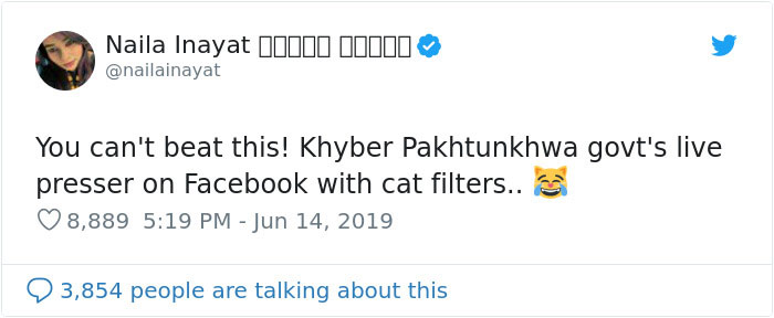 Pakistani Government Officials Accidentally Turn On Cat Filter During Facebook Live