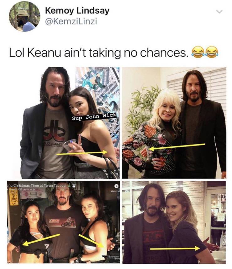 Keanu Reeves - Kemoy Lindsay Lol Keanu ain't taking no chances. Sa Sup John Wick Suarez anu Christmas Time at Taran Tactical A8 433 Watch G873