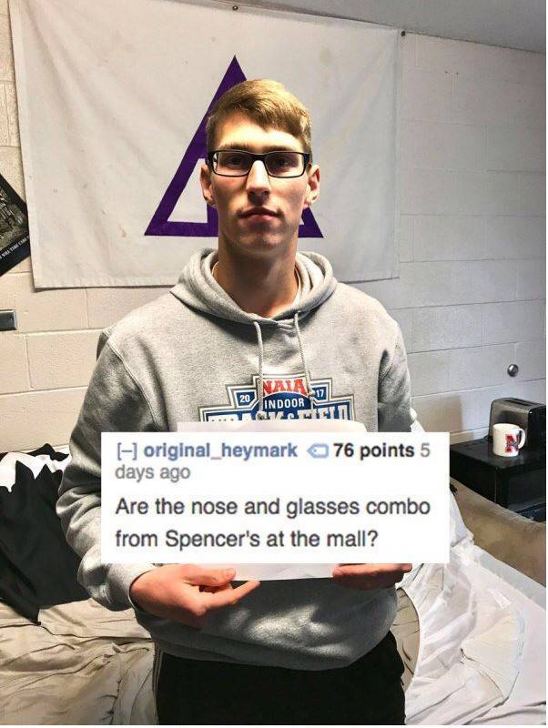 roast a kid with glasses - Nairs original_heymark 76 points 5 days ago Are the nose and glasses combo from Spencer's at the mall?