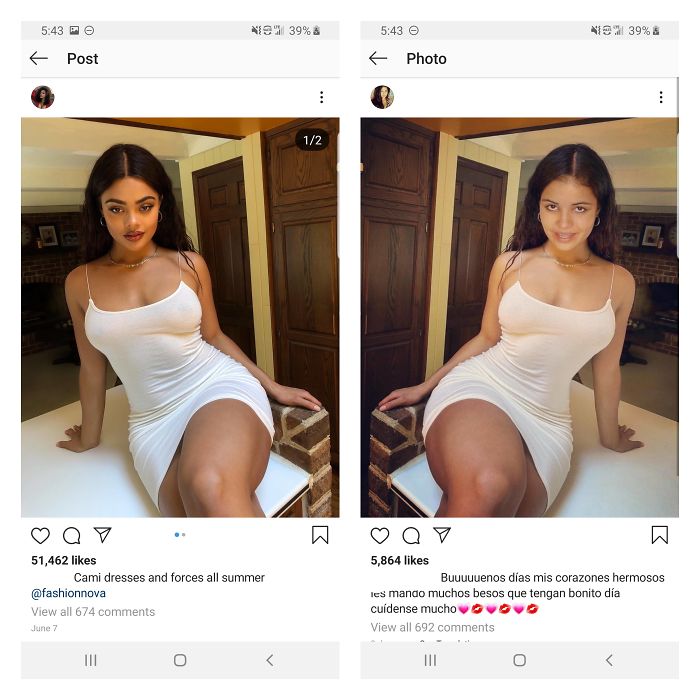 instagram models vs reality - O 1191 39% & % 39%& 0 Photo Post Qv 51,462 Cami dresses and forces all summer View all 674 June 7 Q7 W 5,864 Buuuuuenos das mis corazones hermosos les mando muchos besos que tengan bonito dia cuidense mucho 0 0 0 View all 692