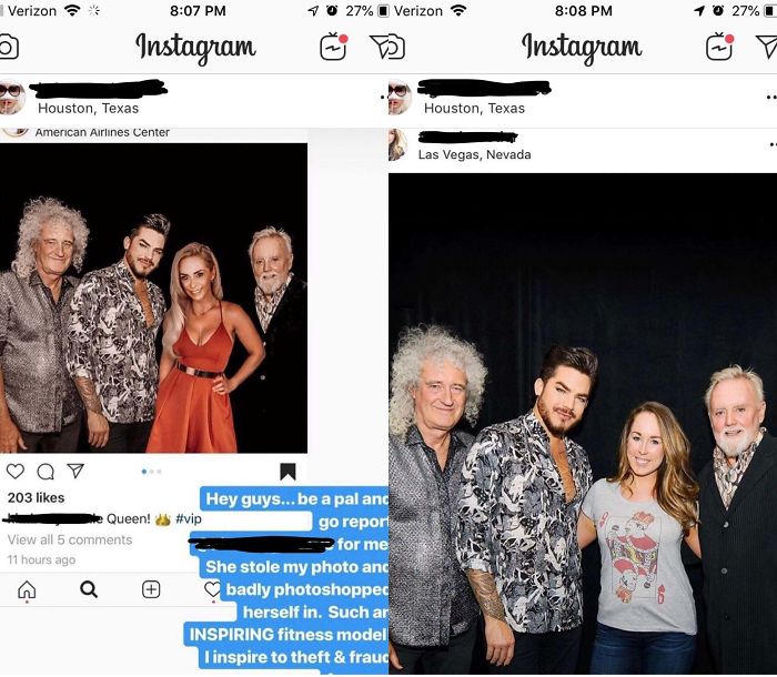 instagram model photoshop queen fake - Verizon 10 27% Verizon 1 0 27% Instagram 5 Instagram E Houston, Texas Houston, Texas > American Airlines Center Las Vegas, Nevada Qv 203 Queen! View all 5 11 hours ago Q Hey guys... be a palanc go report for me She s