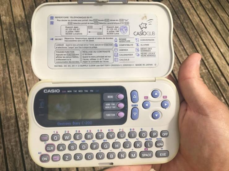 The Casio electronic diary was something from the future!