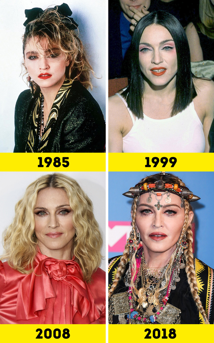 then and now female singers - 1985 1999 2008 2018