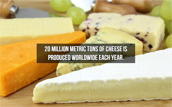 Cheese - 20 Million Metric Tons Of Cheese Is Produced Worldwide Each Year.