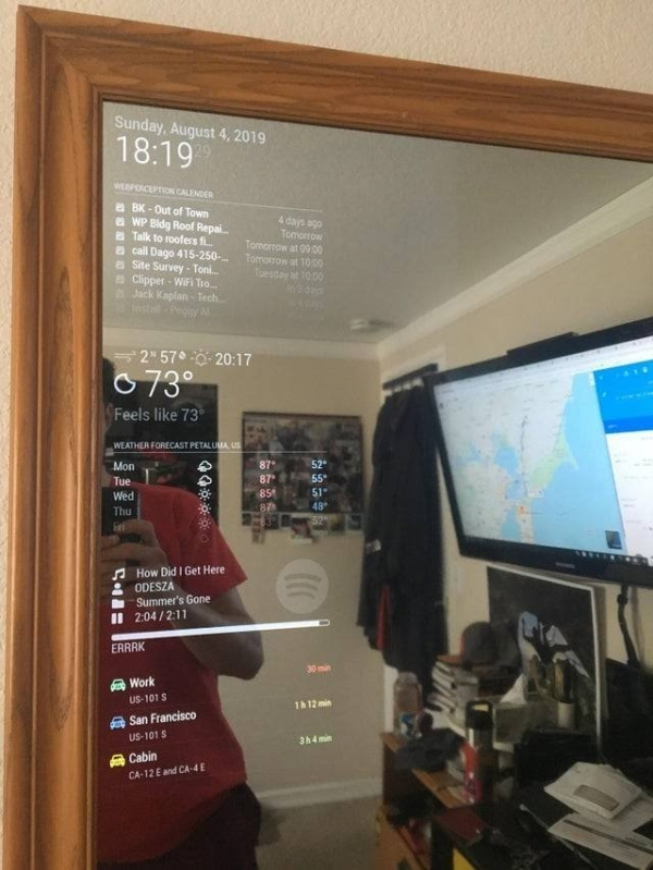 magic mirror reddit - Sunday, Wurfestic Calender Bk Out of Town Wp Bldg Roof Repai.. Talk to roofers in call Dago 415250 Site Survey Toni... Clipper WiFi to Jack KaplanTech 4 days ago Tomor Tomton at 09.00 Tomtoto 10,00 257 073 Feels 73 Weather Forecast P