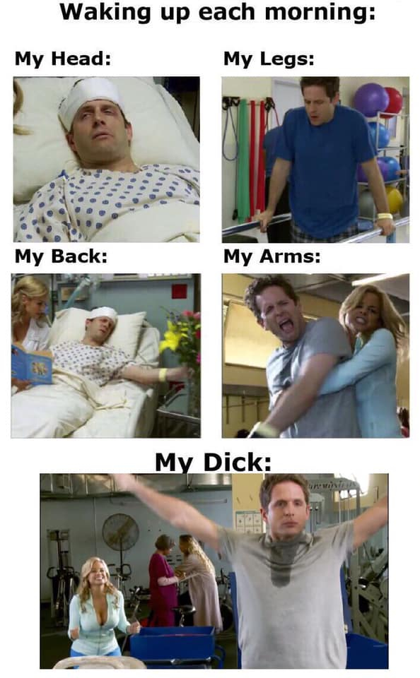 its always sunny memes - Waking up each morning My Head My Legs My Back My Arms My Dick