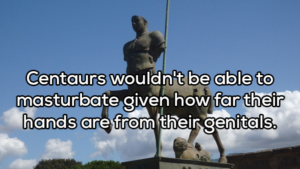 sky - Centaurs wouldn't be able to masturbate given how far their hands are from their genitals.