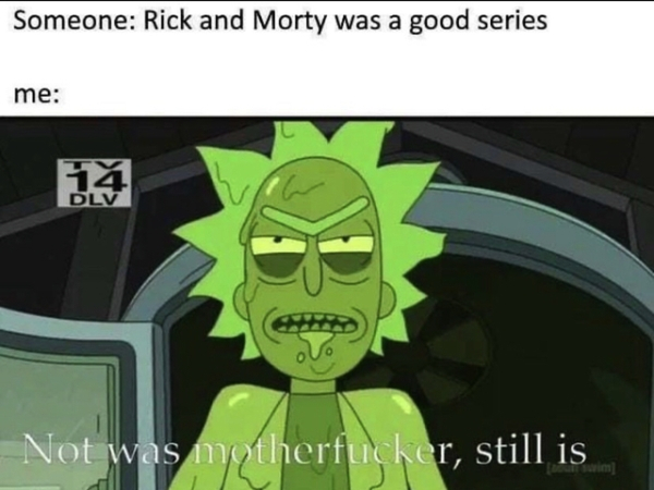 dank memes 2019 rick and morty memes - Someone Rick and Morty was a good series me Not was mytherfus ker, still is