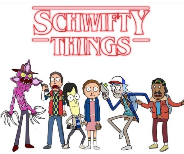 rick morty stranger things - Schwifty Things