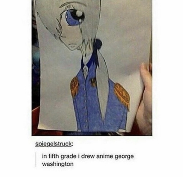 anime george washington - spiegelstruck in fifth grade i drew anime george washington
