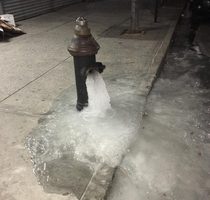 frozen fire hydrant