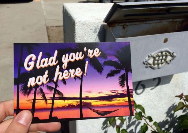 break up postcard - Glad you re not here