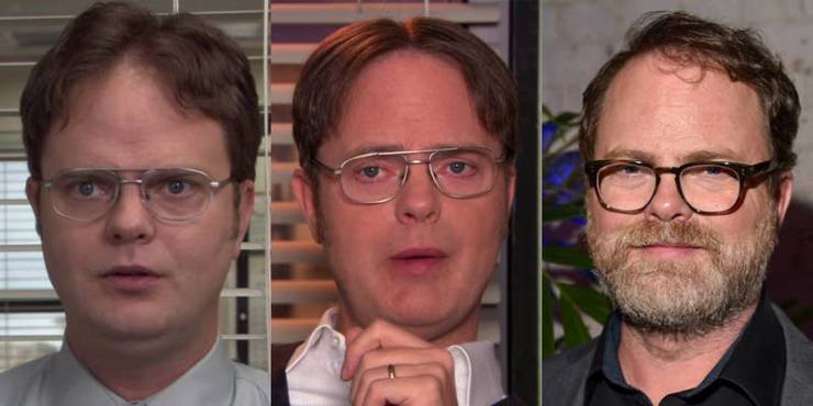 Rainn Wilson as Dwight Schrute First episode (2005): "Pilot" (Season 1, Episode 1)

Last episode (2013): "Finale" (Season 9, Episode 22)

What he's up to now (2020): Rainn wrote an autobiography called The Bassoon King, and he's been on shows like Mom, Star Trek: Discovery, Backstrom, and Adventure Time. He also appeared in The Meg and is set to star in the Amazon Prime series Utopia.