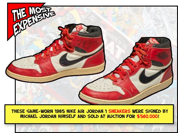 air jordan 1 auction - Expensne The Shadow Of The These GameWorn 1985 Nike Air Jordan 1 Sneakers Were Signed By Michael Jordan Himself And Sold At Auction For $560,000!