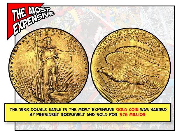 1933 gold double eagle - Experoste Un WentyDollars Su The 1933 R.Col The 1933 Double Eagle Is The Most Expensive Gold Coin Was Banned By President Roosevelt And Sold For $7.6 Million.