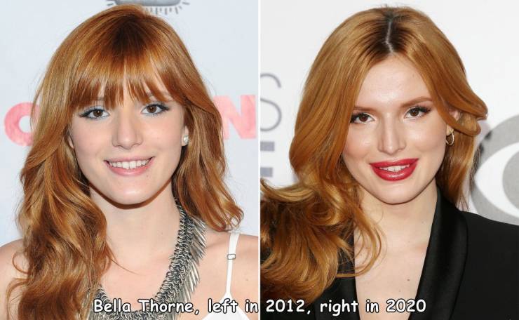bella thorne before and after - Bella Thorne, left in 2012, right in 2020