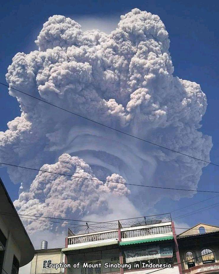 Eruption of Mount Sinabung in Indonesia.