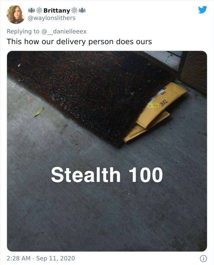 material - Brittany This how our delivery person does ours JM2 Stealth 100