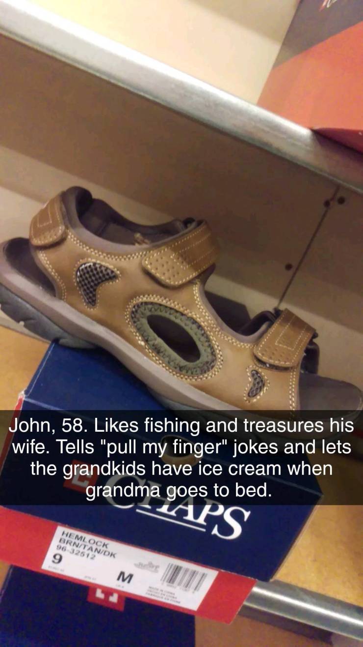 outdoor shoe - John, 58. fishing and treasures his wife. Tells "pull my finger" jokes and lets the grandkids have ice cream when grandma goes to bed. Maps Hemlock BrnTanDk 96 32512 M