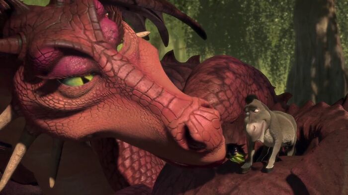 Shrek 2 - How does a donkey [make love to] a dragon?