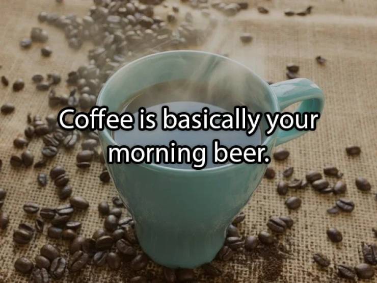 Caffeine - Coffee is basically your morning beer.