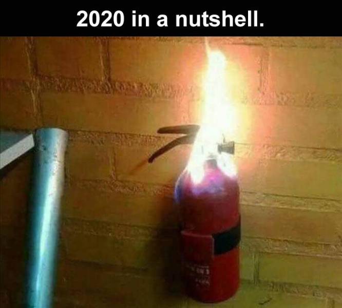fire extinguisher on fire - 2020 in a nutshell.
