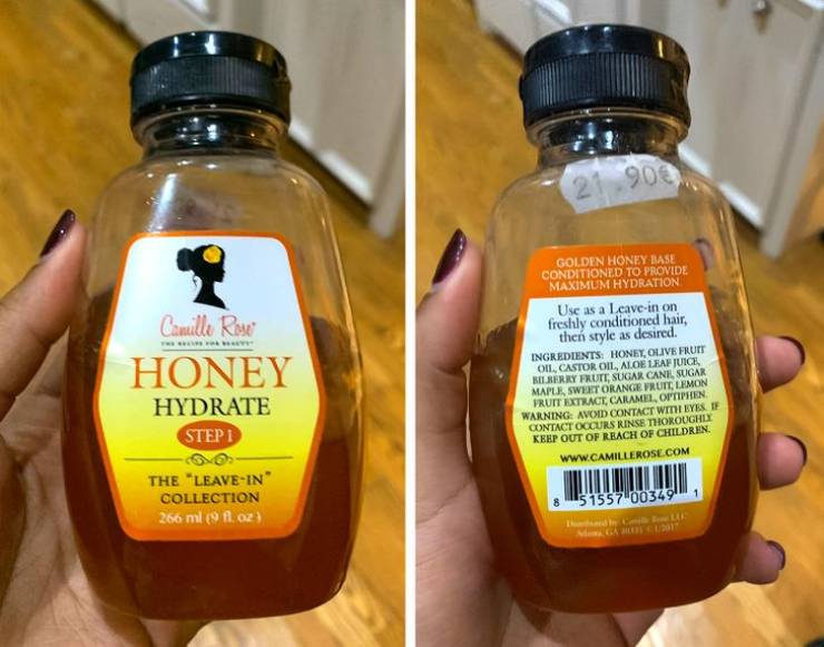 I was shocked when my parents put this into their tea. It’s a hair conditioner with honey