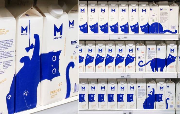 Cat-themed dairy products that can line up on the shelf in the most pawsome way