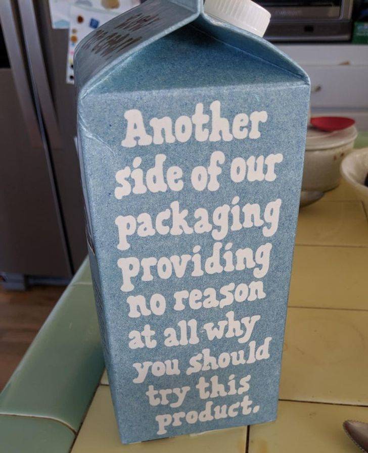 Well, at least this oat milk carton is being honest...