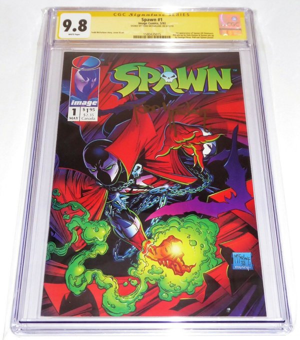#5. Spawn #1 (1992)
This regular edition is all over the map when it comes to value. Nearly two million copies of this comic was sold. There are six copies in the CGC census with a grade of 10. Another 66 copies of this comic have a 9.9 grade and there are nearly 6,000 graded at 9.8. All that to say, if you want this comic, don’t think it’s rare if you see a high CGC grade.

Record sale: $4,850 (CGC Grade: 9.9) and $140 (CGC Grade: 9.8)
Minimum value: $1