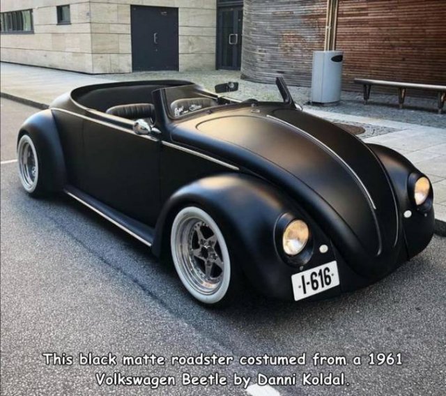 volkswagen modified cars - 1616 This black matte roadster costumed from a 1961 Volkswagen Beetle by Danni Koldal.